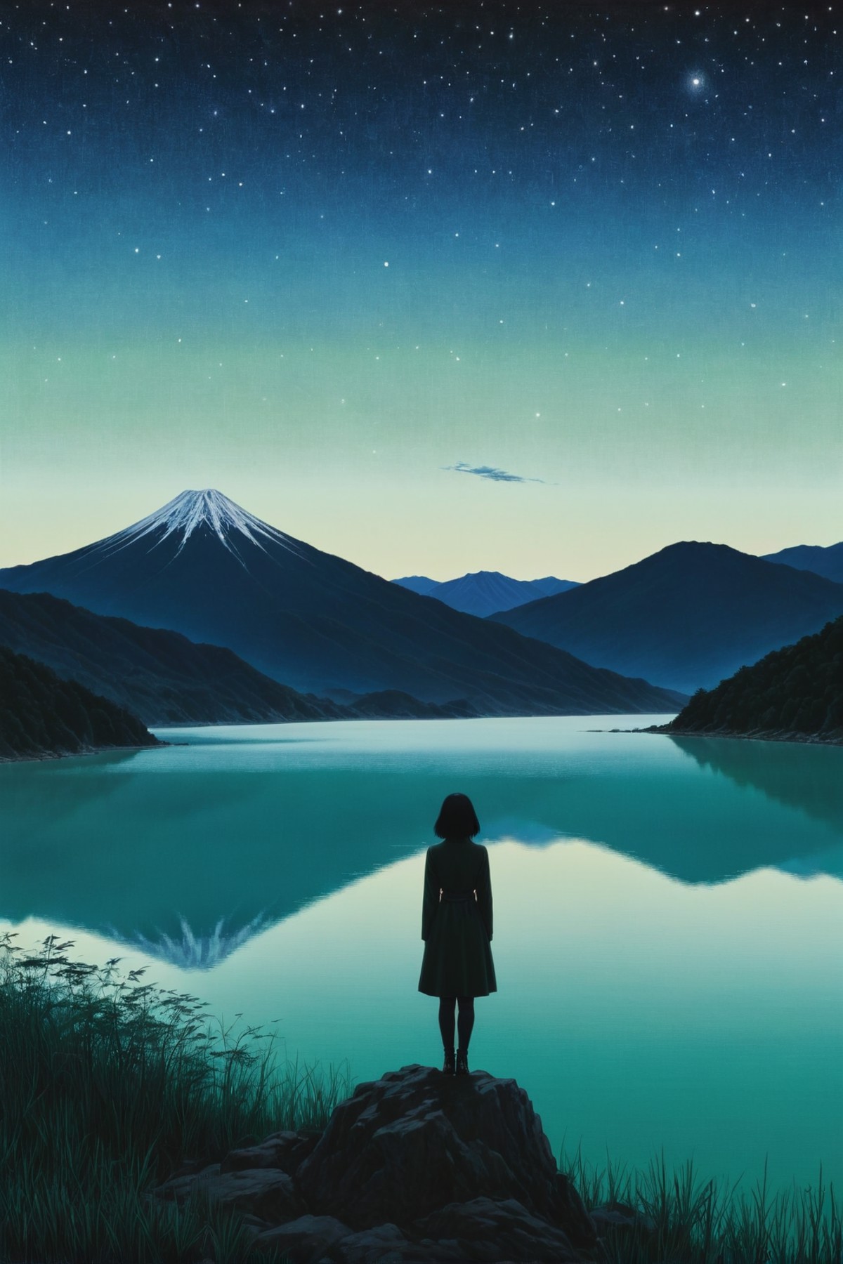 by Amy Earles and Hikari Shimodain the style of Leiji Matsumoto, landscape, digital oil pastel on canvas<lora:oil_pastel:1...